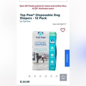 Top Paw & Essentials Large Dog Diapers